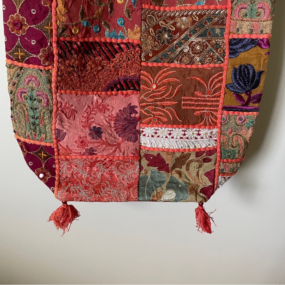 VINTAGE Banjara Patchwork Embroidered Shanti Hobo Bag Slouchy Boho Festival - Picture 3 of 12